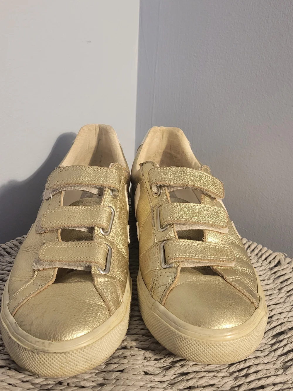 Veja Women's Gold 3 Velcro Strap Sneakers Size 8